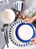 Platen creatief bord Noordse steakgerecht westerse keuken keramische huishoudelijke tafelwerk set round breakfast