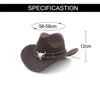 Ampla borda chapéus balde estilo étnico cowboy moda chique unisex cor sólida jazz com touro em forma de decoração ocidental 230504