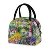 Geschirr-Sets Claude Monet Ölgemälde Frauen Mädchen Tragbare Kühltasche Lunchtasche Wärmeisolierte Bento Box Picknicktasche Mahlzeitkoffer