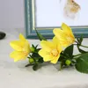 装飾的な花1PCバニラ蘭人工シルクフラワーホームデコレーションテーブルセットウェディングフローラルアレンジ花輪