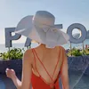 Cappelli a tesa larga 2023 Protezione solare estiva Big Eaves Cappello da pescatore Panama Ladies Straw Beach Seaside Travel Holiday