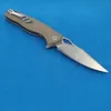 1Pcs A1961 Flipper Folding Knife D2 Satin Drop Point Blade Sand G10 with Stainless Steel Sheet Handle Outdoor Ball Bearing Fast Open EDC Pocket Knives