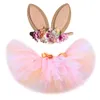 Kjolar småbarn baby flickor kanin tutu kjol för barn tjej prinsessa kanin tutus fluffy bollklänning barn påsk halloween kostym 0-14y 230505