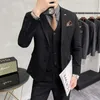 Abiti da uomo Blazer Plus Size S-7XL Uomo coreano Slim Fit Custom Groom Business Casual Tuxedo Blazer Vest Pant Casual Wedding Abito da smoking sociale 230505