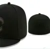2023 Męskie baseball pełne zamknięte czapki Summer granatowy liter kość mężczyzn Kobiety czarny kolor wszystkie 32 drużyny Casual Sport Flat Hats „C” „Chicago Mix Colours A1