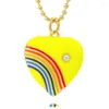 Chaînes 8 couleurs de bonbons colorés choix bohême coeur pendentif à breloques pour femmes Vintage chaîne collier gouttes d'huile bijoux cadeau