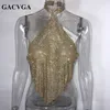 Czołgi damskie Camis Gacvga Shinning Crystal Diamond Top Summer Beach Backless T Shirt Kanter Sexy Tops Party Camis Women Tank Top Blusa 230504