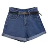 Shorts femininos mulheres retro jeans shorts de verão alta de cintura alta