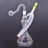 Wholesale Newest Creative Big Vase Style Glass water dab rig bong with 10mm male oil burner bowl and silicone straw hose