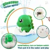 Il più nuovo cartone animato automatico spray bagno d'acqua dinosauro giocattolo da bagno elettrico induzione sprinkler vasca da bagno doccia dinosauro giocattolo per bambini