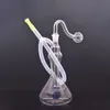 Wholesale Newest Creative Big Vase Style Glass water dab rig bong with 10mm male oil burner bowl and silicone straw hose