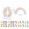 Wallpapers funlife stippen muurstickers regenboog muur muurschildering kinderen behang kwekerij muurstickers slaapkamer waterdichte kinderen baby's kamer decor 230505