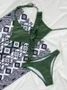 Maillots de bain pour femmes 2023 Femmes Solid Volants One Piece Bikini Enveloppé Dames Halter Monokini Rembourré Femme Beacherwear Costume De Natation