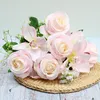 Fleurs décoratives violet artificielle Rose orchidée mixte Bouquet mariage pographie accessoires maison Restaurant jardin soie Simulation fleur