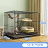 Cat Carriers Home Indoor Cages Large Capacity Wrought Iron House Free Space Villa Pet Cage Puppy Supplies