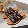 Slippare äkta läder kvinnors avslappnade stora kvalitetsglas fritidsplattform Comfy Walk Shoes Summer Gladiator Sandal