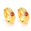 Hoop Earrings Gold Sudan Cz For Women/Girls Color Arab Jewellery African Earring Wedding Cute Kids Charms Party Gifts