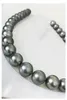 Correntes enormes encantadoras de 18 "12-14mm de colar de pérolas pretas genuínas para mulheres para colares de jóias