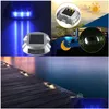 Solar Garden Lights Road Stud Deck Light podjazd ścieżka schodki szpilki Marker 6 Led biały czerwony niebieski żółty Drop Delivery oświetlenie Re Ab Dhkwk