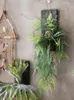 Jarrones Simulación Yunzhu Colgante de pared Decorativo Verde Conjunto floral Diseñador Espacio Exhibición Espárragos Helecho