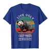 Män s t skjortor vintage live ful ful din död opossum rolig t -shirt märke tryckt på tshirts bomull män t shirt 230504