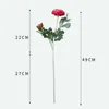 Flores decorativas Ranunculus artificial com toque real haste falsa peony home decoração de casamentos house rose rosa