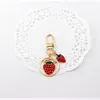 Creative Fresh Fruit Keychain Pendant Cherry Watermelon Alloy Pendants Avocado Orange Bag Car Keychains smycken gåva i bulk