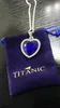 Pendant Necklaces Titanic Heart of Ocean Blue Love Forever Necklace Velvet Bag 230504