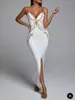 الفساتين غير الرسمية krihigh Quality Runway Fashion Maxi Long Long Lundage Dress 2023 arrivasl Black Sexy Celebrity BodyCon