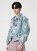 Jackets masculinos Jaqueta masculina Autumn Tide ombre da almofada de ombro 2023 zíper colar de gola virada de manga longa casual tops coreanos de moda coreana