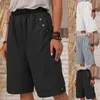 Shorts femininos casuais de uma perna larga botão de bolso de bolso feminino feminino feminino para compressão de verão