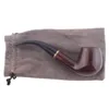 Bois massif en ébène à main tabac à cigarette Pipe de tabagisme 9 mm Filtre en bois motifs de fleurs accessoires d'outils 4 styles