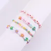 Strand Makersland 4 Teile / satz Nettes Liebesherz Brief Perlenarmband Für Mädchen Freundschaft Kinder Zubehör Schmuck