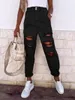 Women's Jeans Women's High Rise Destroyed Boyfriend Straight Washed Distressed Ripped Denim Pants