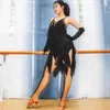 Bühnenkleidung Latin Dance Dress Sexy Straped Rumba Tango Salsa Cha Tanzkleider Übungskleidung Frauen Erwachsene Leistung