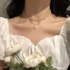 Pendant Necklaces ZOVOLI Dainty Pearl Flower Bowknot Choker Necklace Long Chain Heart Coin For Women Fashion Jewelry 230504