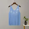 Women's Tanks Summer Diamond Studded Camisole Undershirt Female V-neck Outer Wear Inside The Ice Silk Thin Section Bottoming Shirt