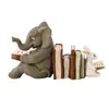 Decorative Objects Figurines Elephant and Rabbit Reading Learning Statue Bookend Statue Decoration Resin Animal Statue Decoration Home Decor 230504