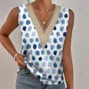 Chemisiers pour femmes gilet d'été sans manches couleur contrastée habillage haut souple dames T-shirt vêtement