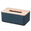 Tissue Boxes Napkins 1pcs Tissue Box Holder Household Wooden Cover Paper Container Napkin Storage Case Phone Bracket Slot Design for Living Room Z0505