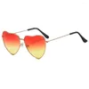 Sunglasses 2023 Retro Elegant Metal Love Peach Heart Marine Piece Female Heart-shaped Fashion