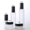 100Pcs/Lot Frosted Glass Toner Lotion Cream Jar Press Pump Cosmetic Container Travel Bottle Set 120ml 100ml 30ml 50g 30g