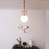 Lámpara de pared de lujo de estilo chino, iluminación para sala de estar, Villa, El vestíbulo, cobre, dormitorio creativo, aplique de estudio