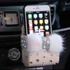 Nouveau Cristal Bowknot Boîte De Rangement De Voiture Sortie D'air Évent Sac De Rangement Titulaire Organisateur Téléphone Paquet Bling Accessoires De Voiture pour Femmes