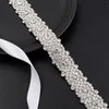 Wedding Sashes NZUK Silver Crystal Belt Handmade Rhinestones Bridal Diamond Dress For Evening Accessories