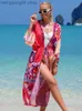 Costumi da bagno da donna Costume da bagno Cover Up Kimono stampato per Sea Boho Coverup Long Luxury Beach Outings Costumi da bagno con cintura Cape Holiday Costumi da bagno Saldi T230505