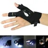 Night Lights Outdoor Fishing Magic Strap Fingerless Gloves Light Waterproof With LED Rescue Tools