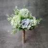 Decorative Flowers Small Wedding Bouquet Marriage Accessories Bridal Bouquets Silk Roses For Bridesmaids Hand Flower Art