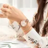 Zegarek na rękę Julius Lady Women's Watch Japan Quartz Godziny Fine Rose Flower Fashion Sukienka Bransoletka stal nierdzewna urodziny