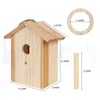 Nests Blue Birds House Wood Window Birdhouse Outdoor Weatherproof Bird Nest Designed with Perch Transparent Rear for Easy Watch C5C8